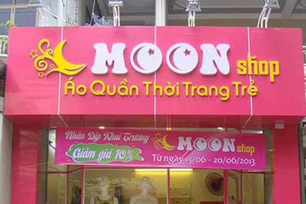 Biển quảng cáo shop Moon