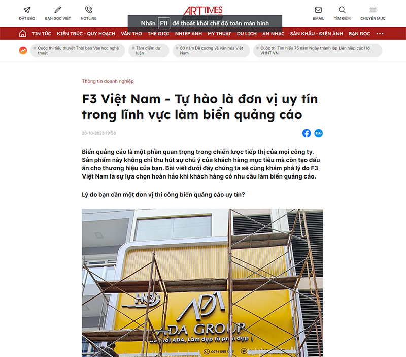 Art-times nói về F3 Việt Nam