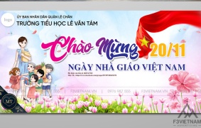 Thiết kế phông nền ngày nhà giáo Việt Nam 20/11 mẫu 05