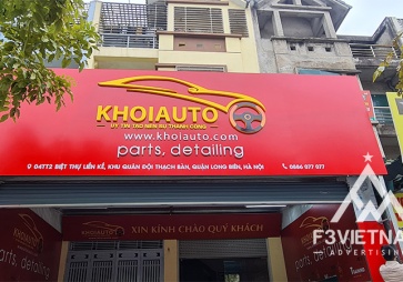 Làm biển cửa hàng linh kiện ô tô Khoi Auto
