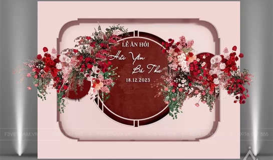 Backdrop tiệc cưới - Backdrop cưới hỏi sự kiện - Mẫu 01