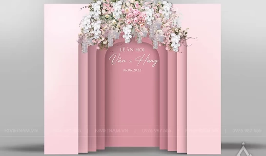 Backdrop tiệc cưới - Backdrop cưới hỏi sự kiện - Mẫu 06