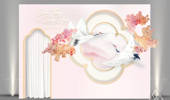 Backdrop tiệc cưới - Backdrop cưới hỏi sự kiện - Mẫu 07
