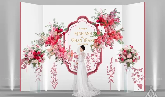 Backdrop tiệc cưới - Backdrop cưới hỏi sự kiện - Mẫu 09
