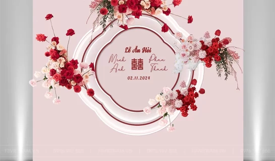 Backdrop tiệc cưới - Backdrop cưới hỏi sự kiện - Mẫu 10