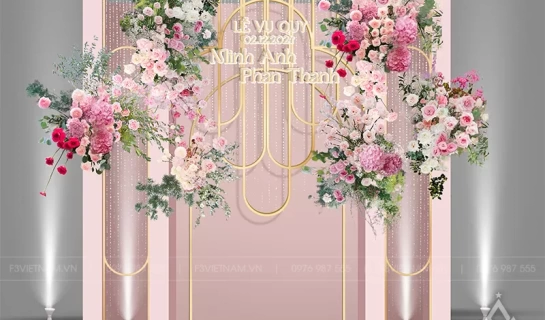 Backdrop tiệc cưới - Backdrop cưới hỏi sự kiện - Mẫu 11