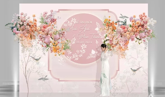 Backdrop tiệc cưới - Backdrop cưới hỏi sự kiện - Mẫu 13