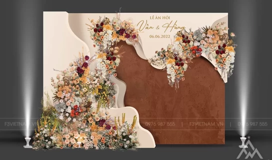 Backdrop tiệc cưới - Backdrop cưới hỏi sự kiện - Mẫu 15