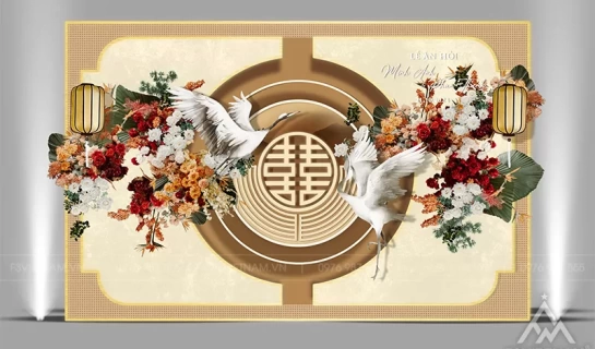 Backdrop tiệc cưới - Backdrop cưới hỏi sự kiện - Mẫu 17