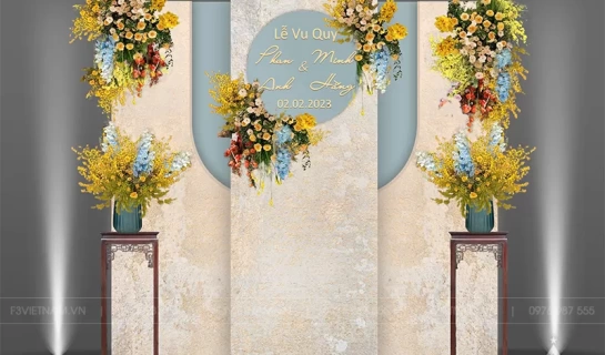 Backdrop tiệc cưới - Backdrop cưới hỏi sự kiện - Mẫu 20