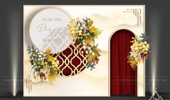 Backdrop tiệc cưới - Backdrop cưới hỏi sự kiện - Mẫu 21