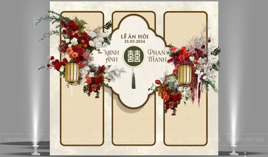 Backdrop tiệc cưới - Backdrop cưới hỏi sự kiện - Mẫu 23