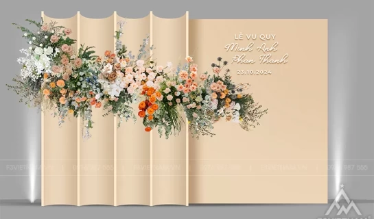 Backdrop tiệc cưới - Backdrop cưới hỏi sự kiện - Mẫu 25