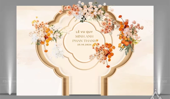 Backdrop tiệc cưới - Backdrop cưới hỏi sự kiện - Mẫu 26