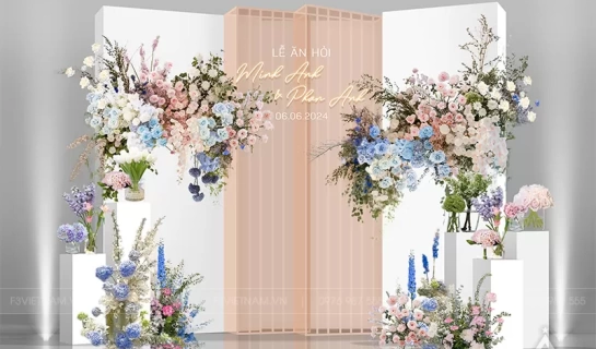 Backdrop tiệc cưới - Backdrop cưới hỏi sự kiện - Mẫu 27