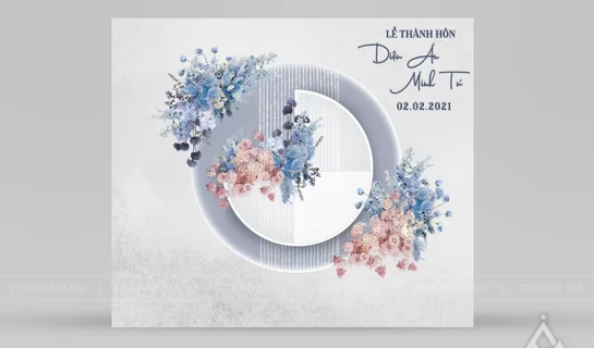 Backdrop tiệc cưới - Backdrop cưới hỏi sự kiện - Mẫu 28