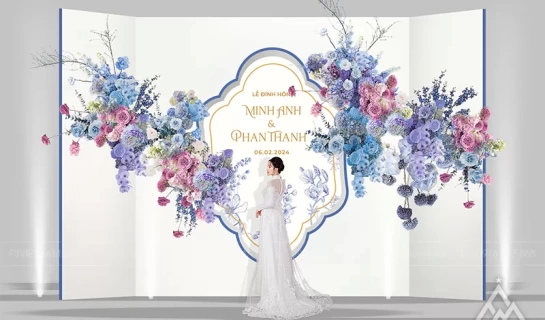 Backdrop tiệc cưới - Backdrop cưới hỏi sự kiện - Mẫu 31