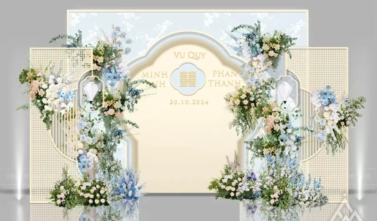 Backdrop tiệc cưới - Backdrop cưới hỏi sự kiện - Mẫu 32