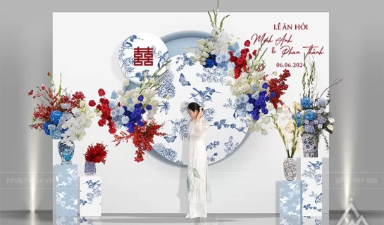 Backdrop tiệc cưới - Backdrop cưới hỏi sự kiện - Mẫu 34