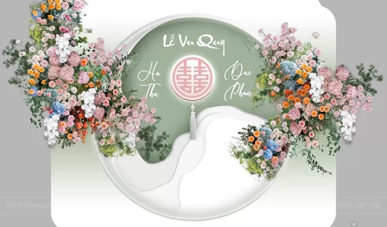 Backdrop tiệc cưới - Backdrop cưới hỏi sự kiện - Mẫu 35