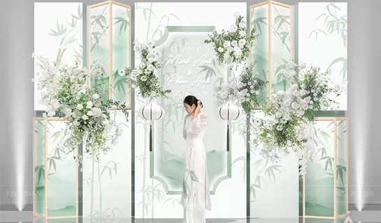 Backdrop tiệc cưới - Backdrop cưới hỏi sự kiện - Mẫu 38