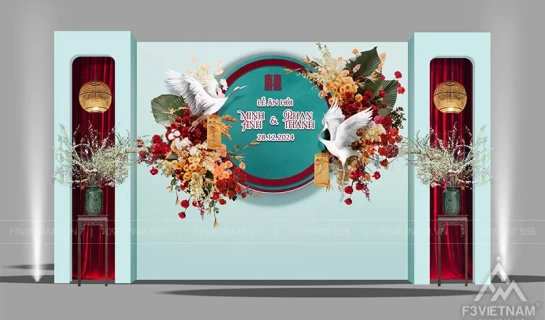 Backdrop tiệc cưới - Backdrop cưới hỏi sự kiện - Mẫu 39