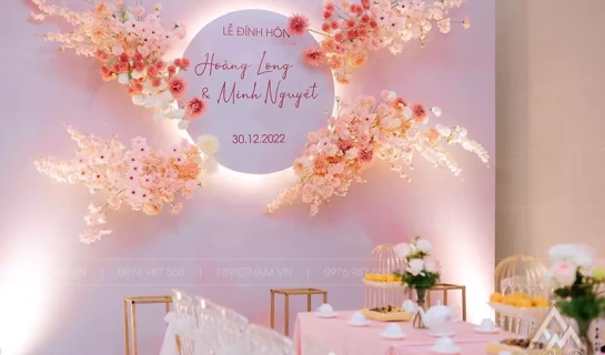 Backdrop đám cưới: Ý nghĩa và 6 mẫu backdrop cưới đẹp tại F3 Việt Nam