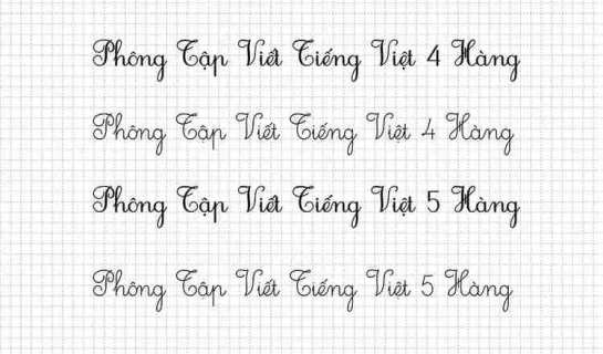 Font chữ tập viết Tiểu học