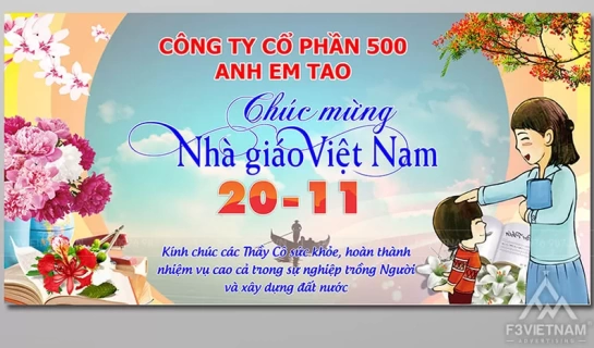 Thiết kế phông nền ngày nhà giáo Việt Nam 20/11 mẫu 10