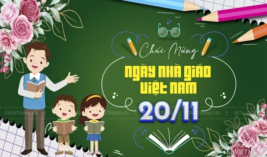 Thiết kế phông nền ngày nhà giáo Việt Nam 20/11 mẫu 12