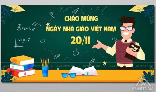 Thiết kế phông nền ngày nhà giáo Việt Nam 20/11 mẫu 02 