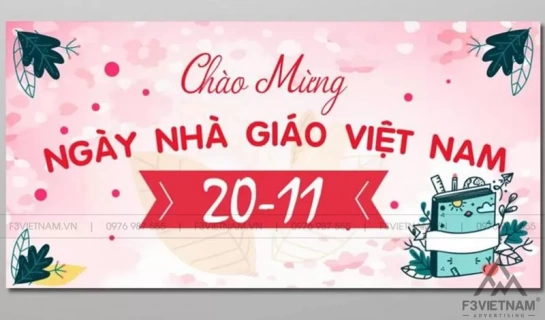 Thiết kế phông nền ngày nhà giáo Việt Nam 20/11 mẫu 03