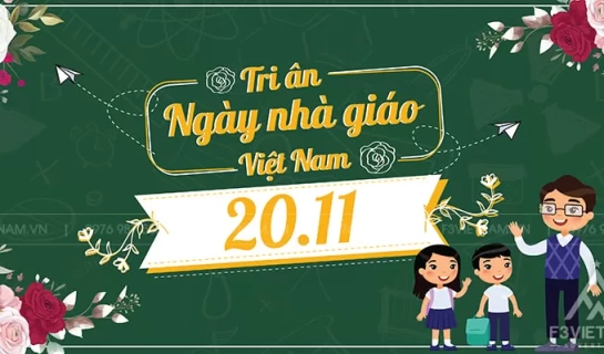 Thiết kế phông nền ngày nhà giáo Việt Nam 20/11 mẫu 04