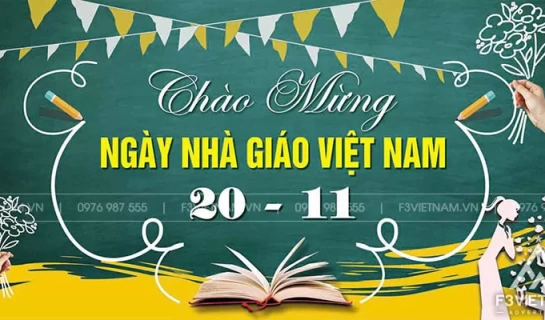 Thiết kế phông nền ngày nhà giáo Việt Nam 20/11 mẫu 06